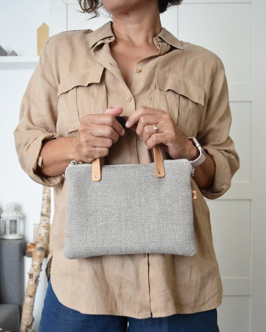 Pochette grande CHENZIA con manici - essenziale beige
