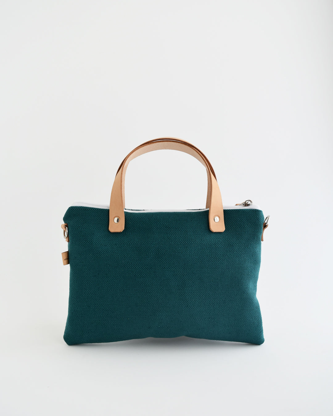 PRE ORDINE Pochette grande CHENZIA con manici - ottanio stampa achillea