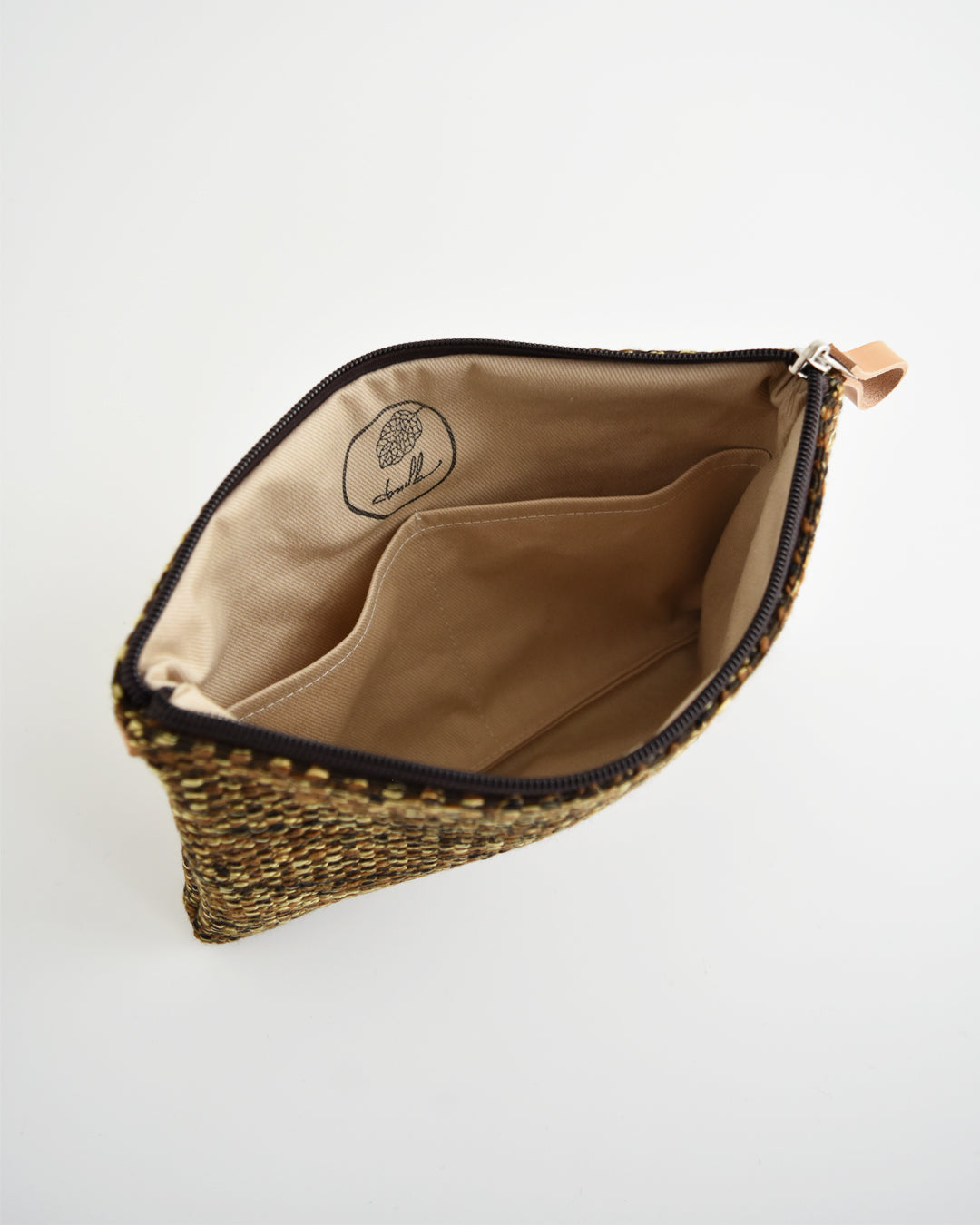 Pochette grande CHENZIA - nero marrone giallo melange essenziale