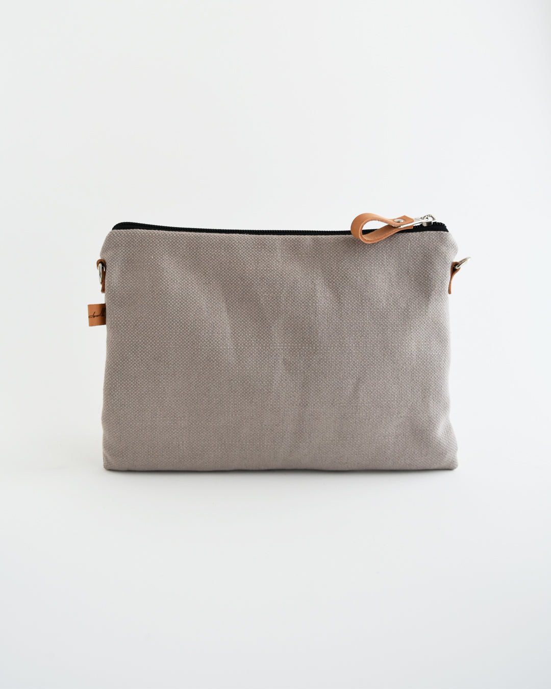 Pochette grande CHENZIA - grigio perla stampa germogli