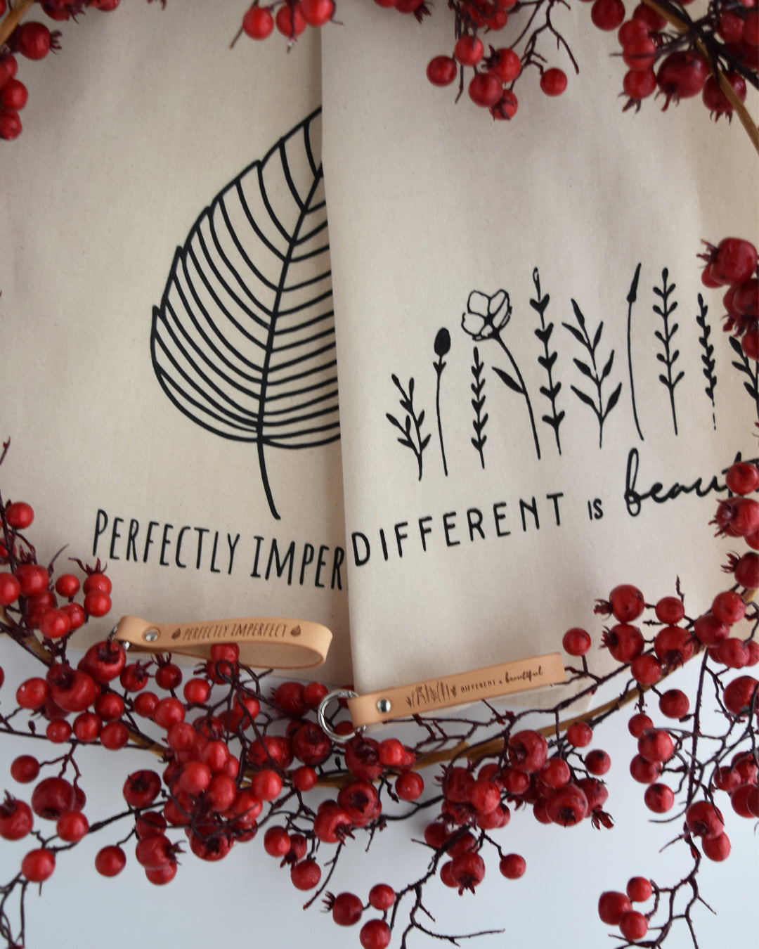 Set regalo totebag in cotone + portachiavi in pelle