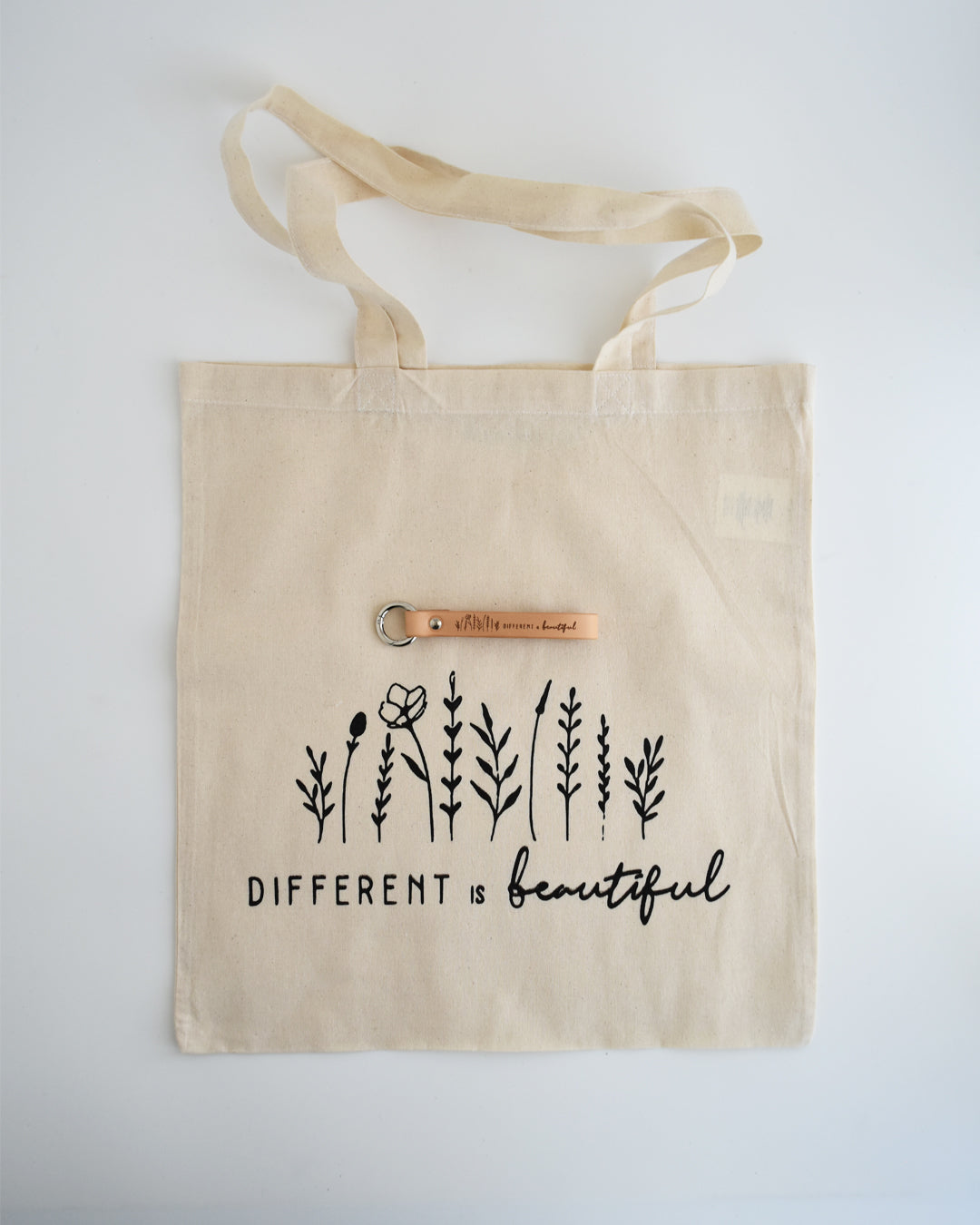 Set regalo totebag in cotone + portachiavi in pelle