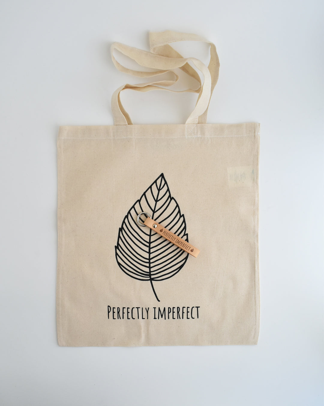 Set regalo totebag in cotone + portachiavi in pelle